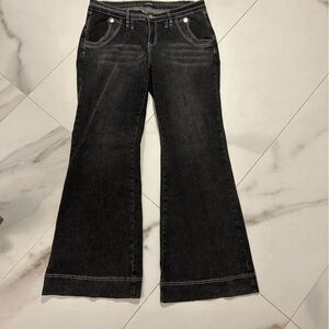 Low rise flared bell bottom black jeans stretchy